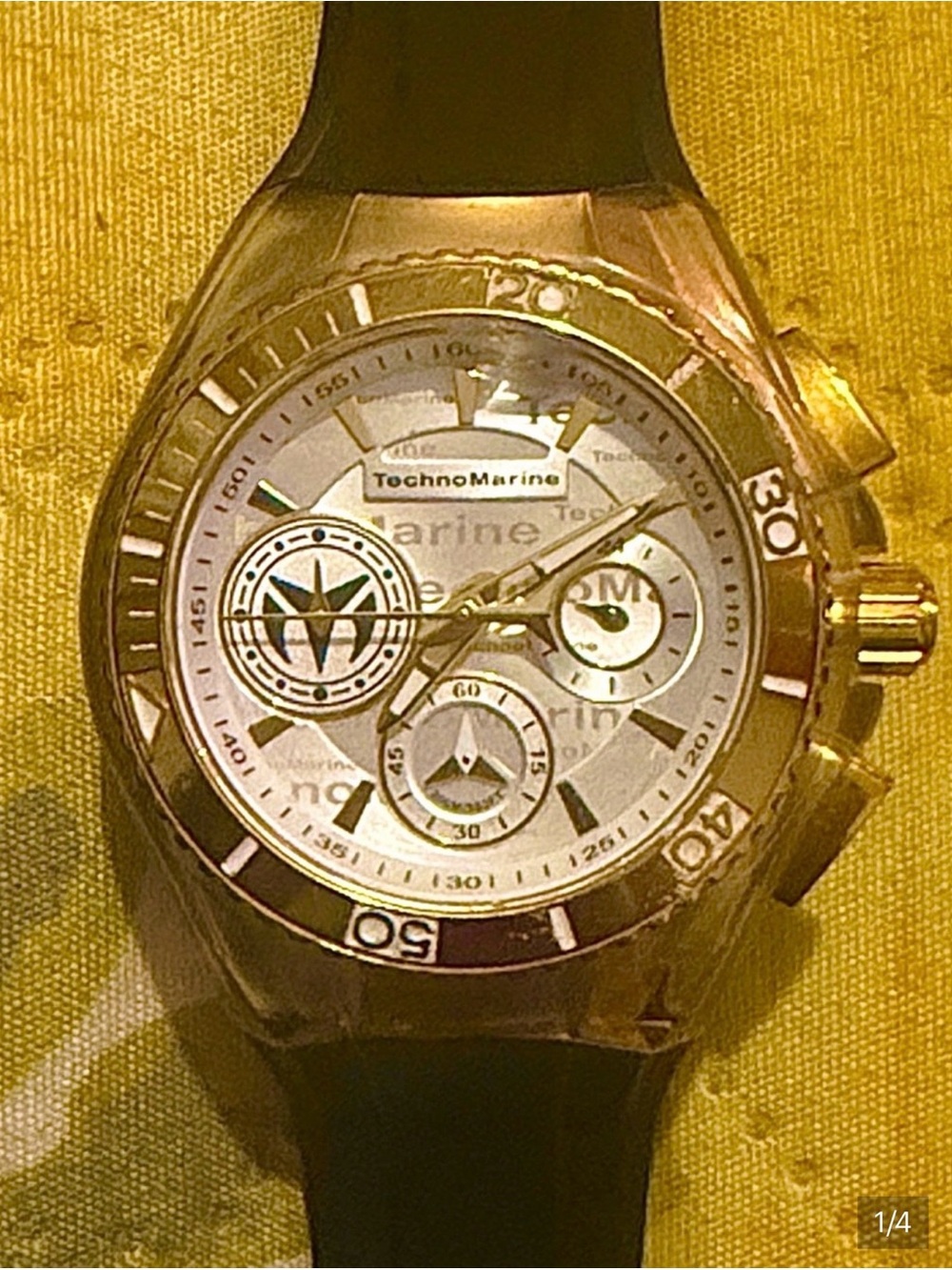 Technomarine Gold and Black Chronograph Sport Watch